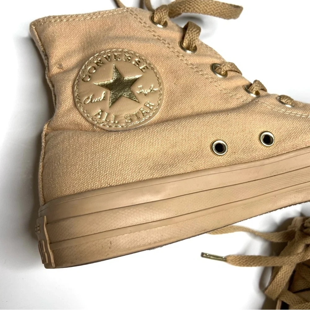 Converse Chuck Taylor All Star Mono Gold Glam Hi-Top Sneaker Size 8